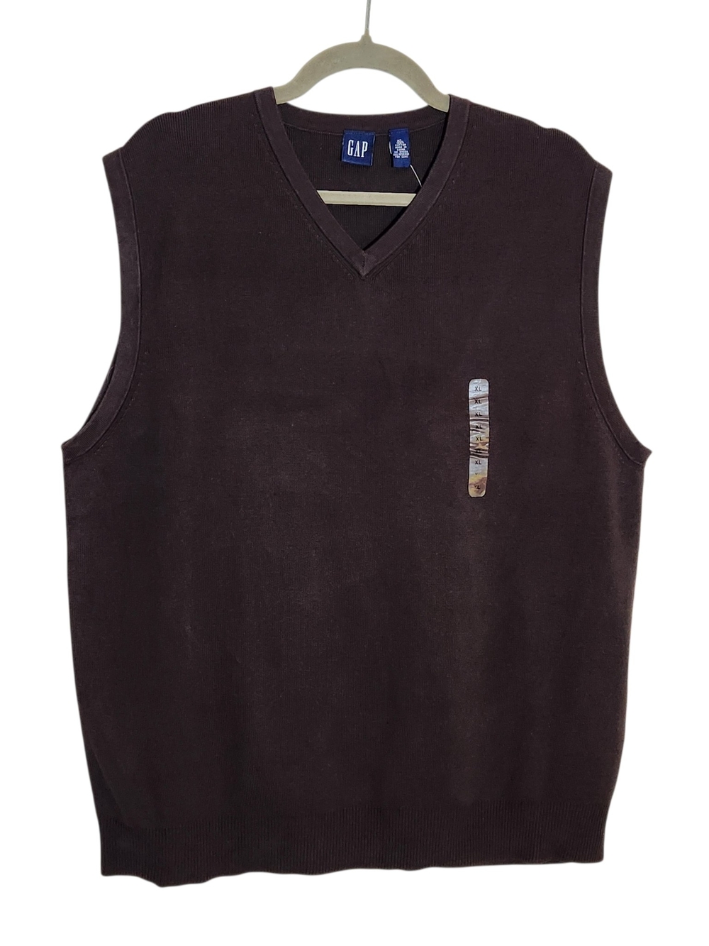 Gap Mens Brown V-Neck Sweater Vest Size XL NWT